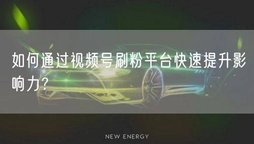 如何通过视频号刷粉平台快速提升影响力？