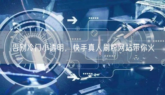 告别冷门小透明，快手真人刷粉网站带你火