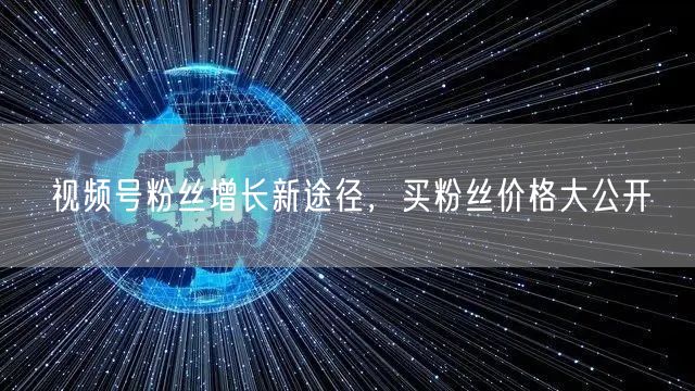 视频号粉丝增长新途径，买粉丝价格大公开