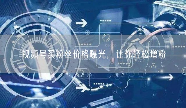 视频号买粉丝价格曝光，让你轻松增粉