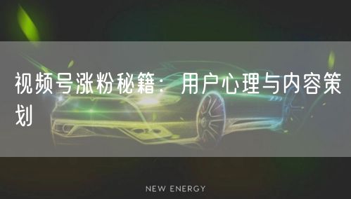 视频号涨粉秘籍：用户心理与内容策划